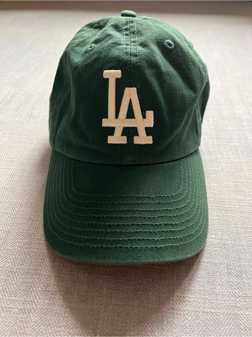 LA Dodgers Adjustable Dad Baseball Cap in Dark Green